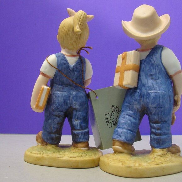 Homco Denim Days School Days Figurine #1513 Kids Boy Girl Americana Vintage tag - Picture 9 of 16